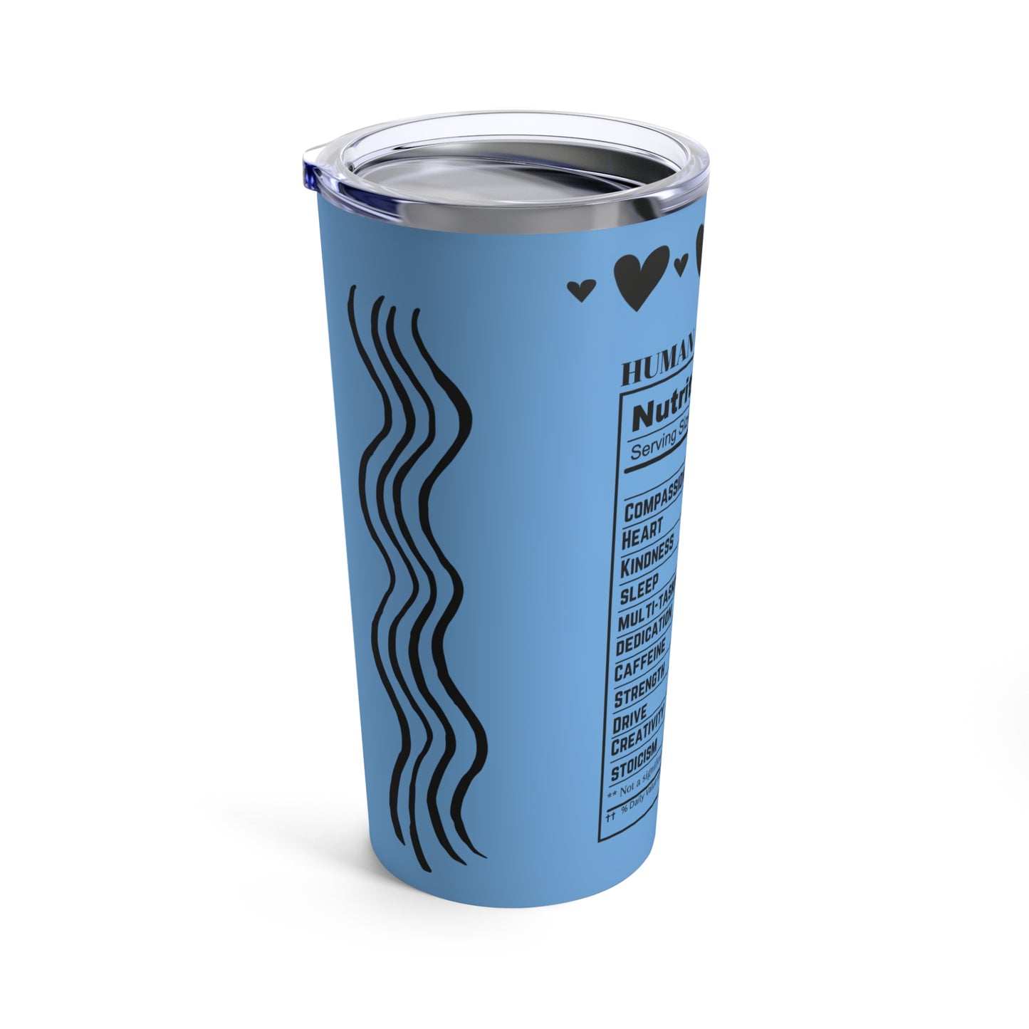 Blue Tumbler 20oz - Nutrition Facts for Human Resources Professional - Cute Design