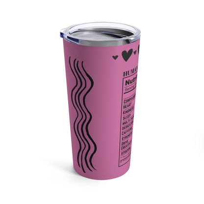 Pink Tumbler 20oz - Nutrition Facts for Human Resources Professional - Cute Design