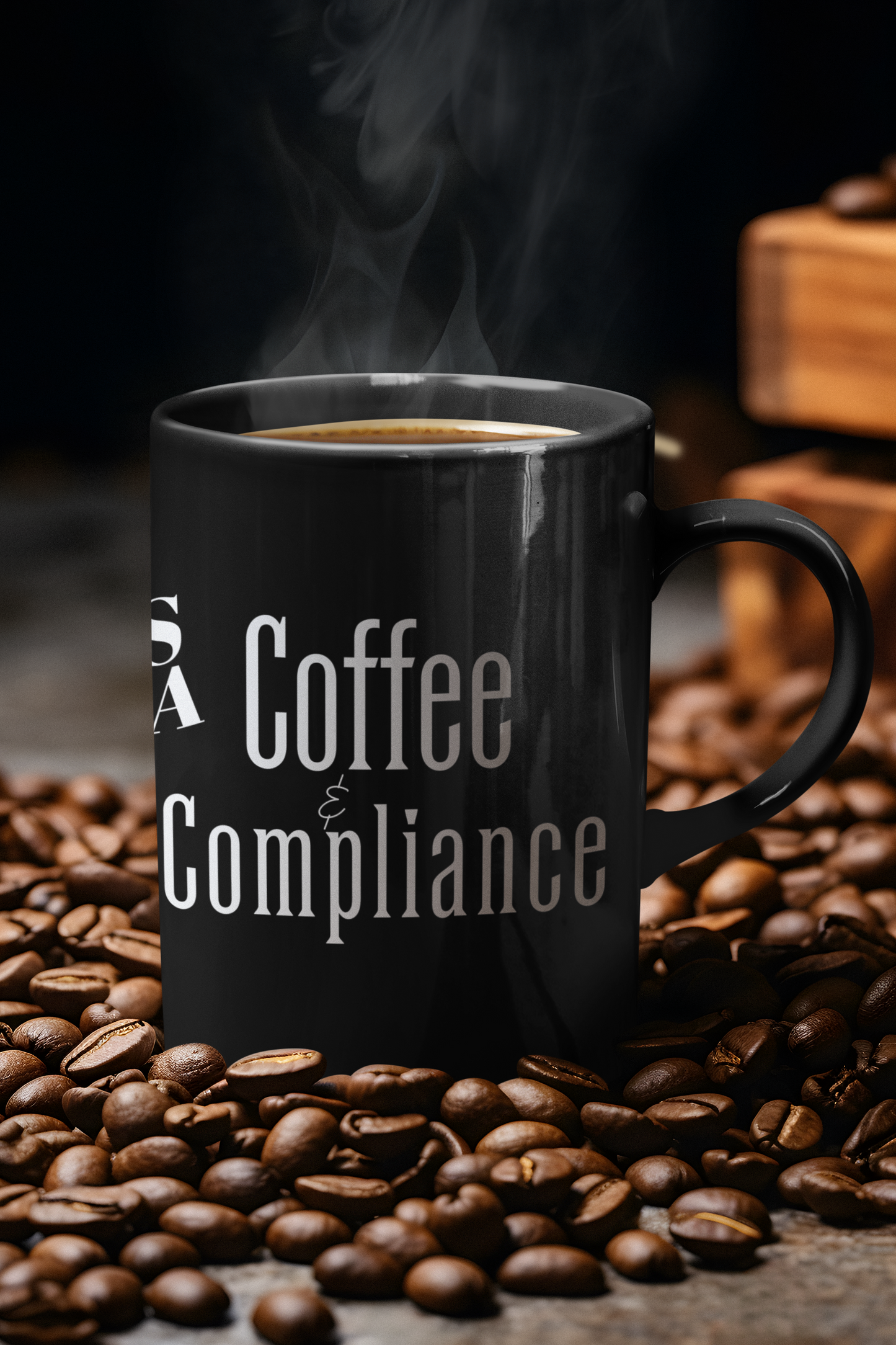 Coffee & Compliance Black Mug (11oz, 15oz)